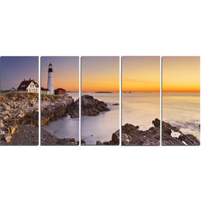 « portland header maine », ensemble de 5 reproductions de photos sur toiles tendues