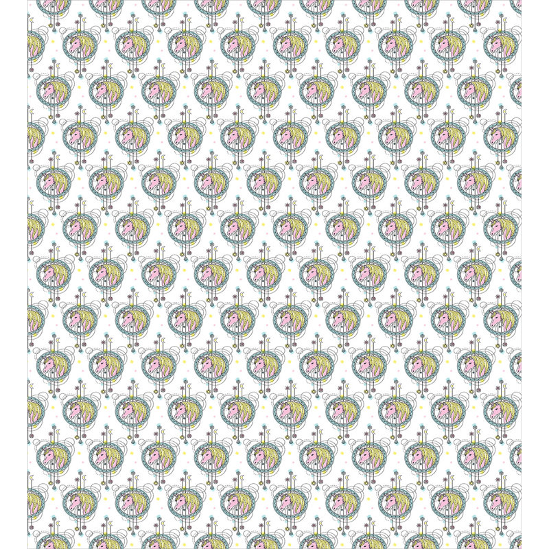 Ensemble de housse de couette Ambesonne, licorne rose, simple, turquoise pâle
