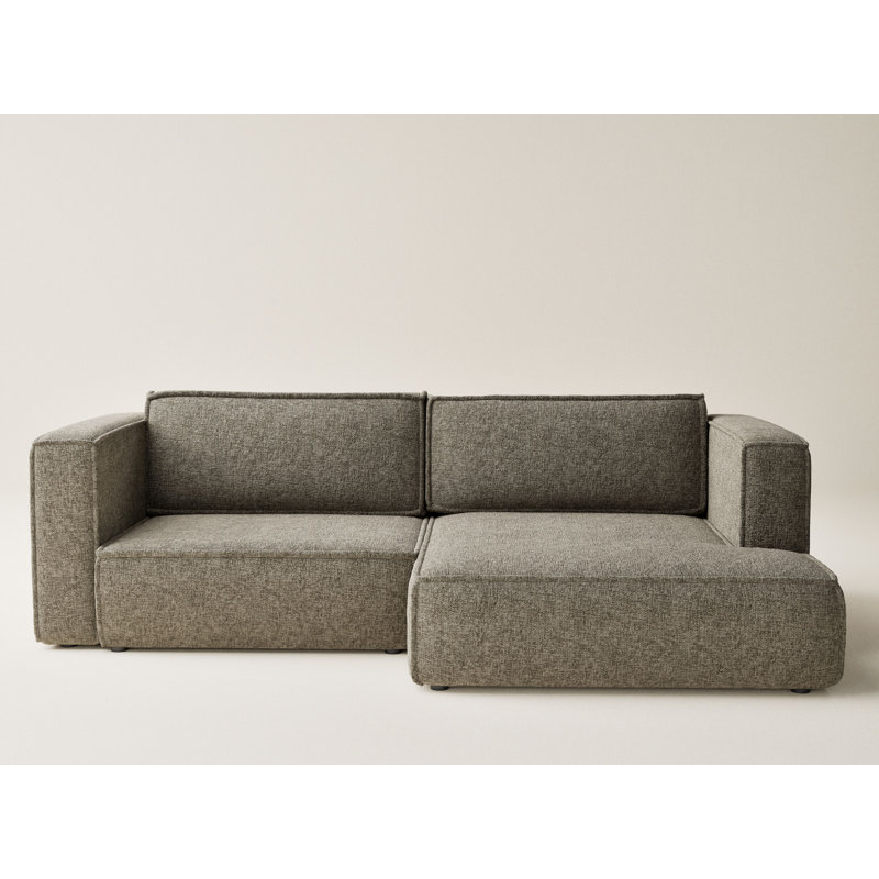 Four-Seater Corner Sofa With Bed Function, Right Hand Facing, Dark Brown Polyester/Chenille