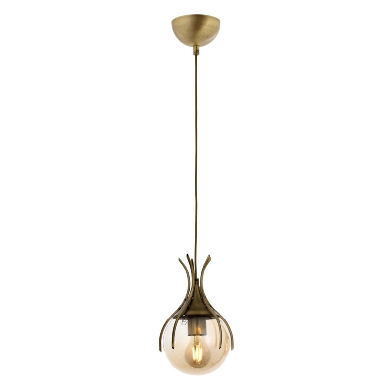Modern Industrial Chandelier, Antiquation Finish, 31.5 x 4.7 inches | Metal Body & Glass Cap, E27 Socket (Max 6W), IP20 Rated | Perfect for Glam Living Rooms & Dining Areas, Stylish Lighting Fixture