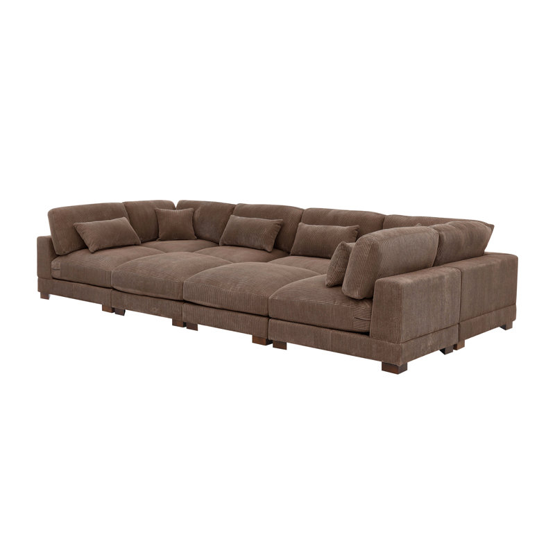 Chrisley Modular Corduroy Sectional, Brown Corduroy
