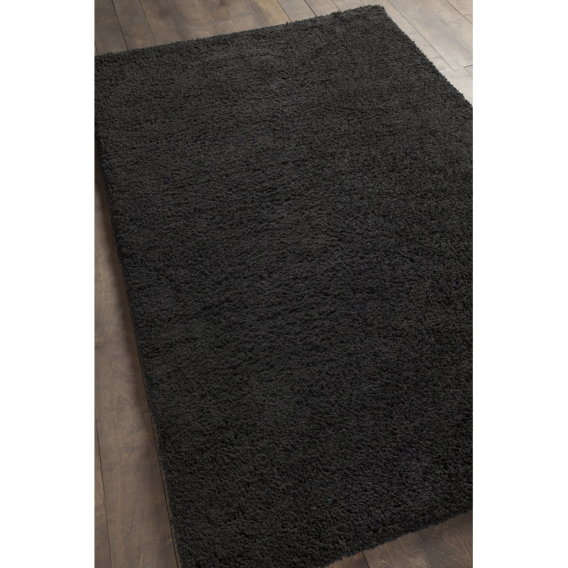 Tapis gris anthracite tissé à la main Bella, Rectangle 5 pi x 7 pi 6 po