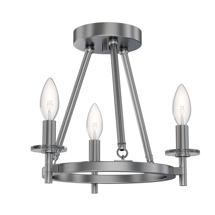 Sapello Plug & Play 3-Light Semi Flush Mount in Transitional and Modern Style-11.35 Inches Tall and 13 Inches Wide