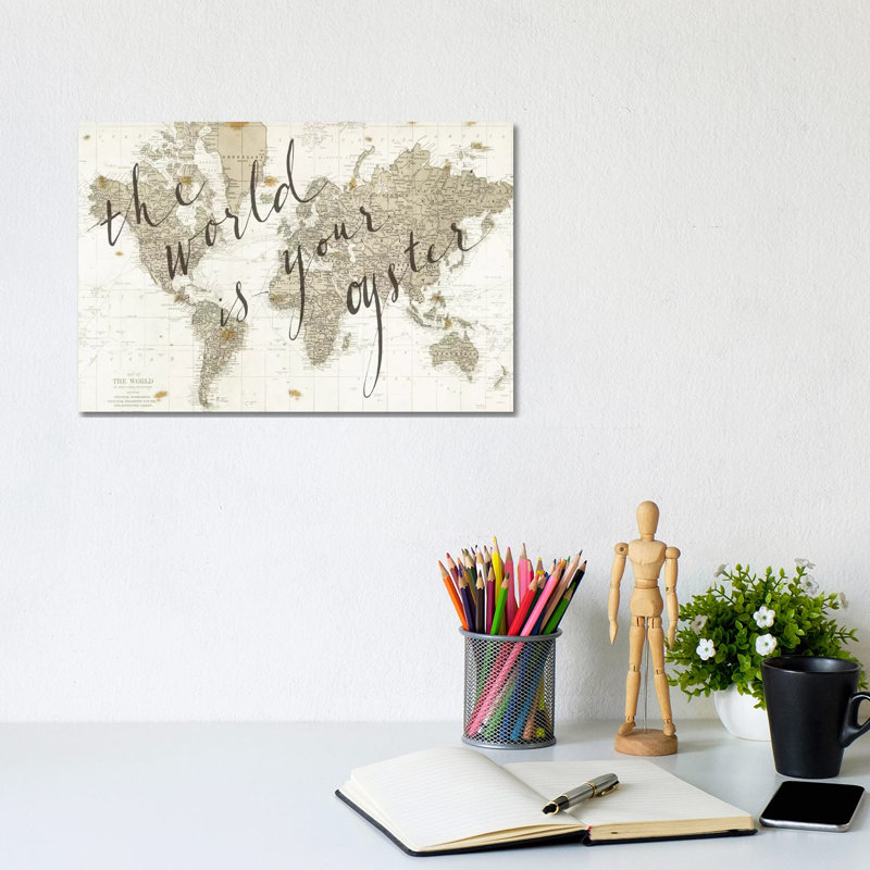 The World Is Your Oyster by Sara Zieve Miller - Print on Canvas, Wrapped Canvas, 20.32 cm H x 30.48 cm W