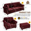 Canapé Chesterfield rembourré en velours avec garniture cloutée et accoudoirs roulés, canapé de style Mid-Century moderne capitonné, comprenant 1 repose-pieds-420347980