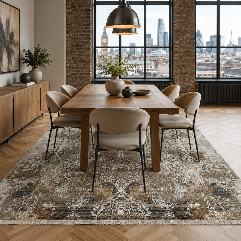 Vintage Look Cotton and Chenille Flatweave Area Rug, 120 x 180 cm