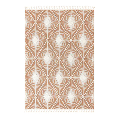 Tapis géométrique en polyester tissé à la machine Jessilyn