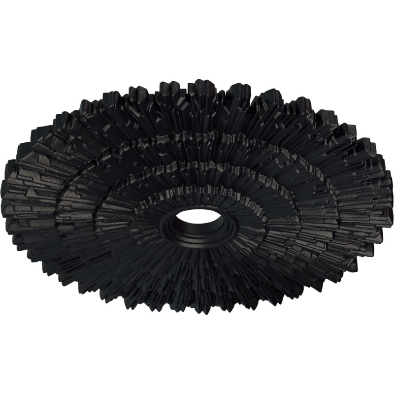 Médaillon de plafond Endurathane Modena, diamètre extérieur 23 1/2 po x P 3 1/2 po (convient aux auvents jusqu'à 5 1/4 po), fini craquelé de boue du Mississippi peint à la main