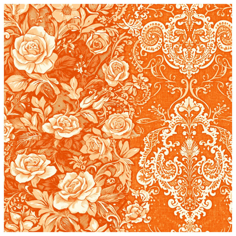 Rideaux Ornate Floral Roses, 50 po x 80 po - 1 panneau, Transparent