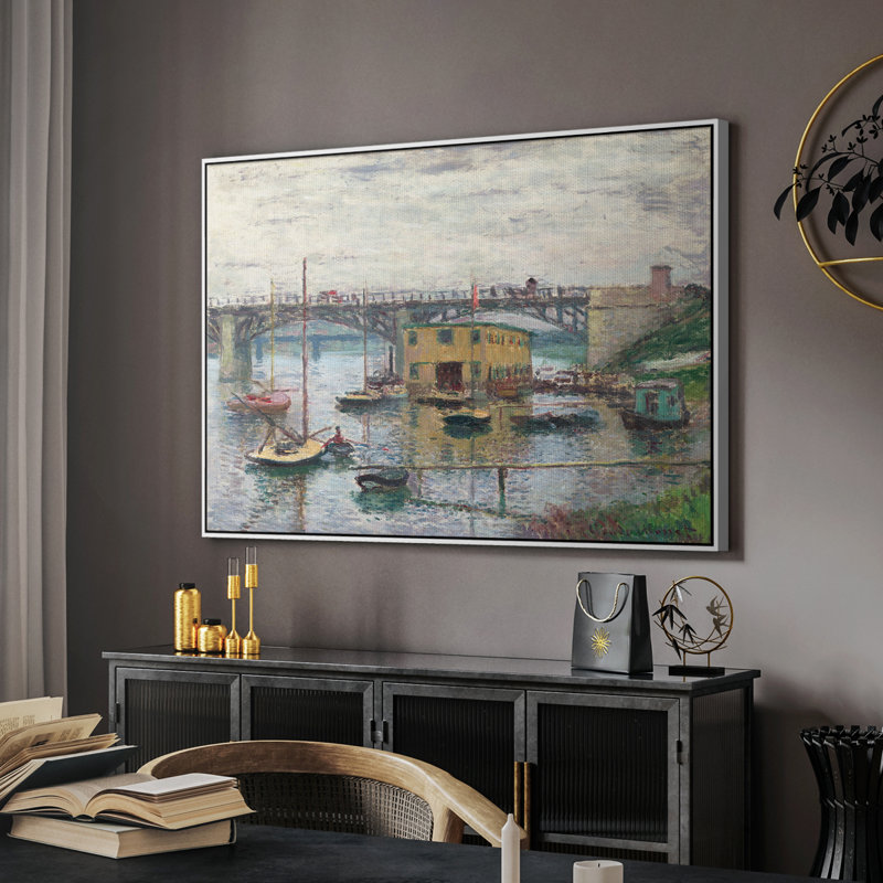 Paysage rétro-CLV, Toile encadrée flottée blanche, H 27 po x l 41 po x P 2 po
