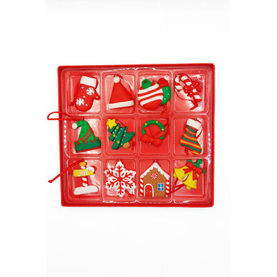 Set of 12 Small Christmas Gingerbread Ornaments.  Festive Decoration F07-N2-1-W2598