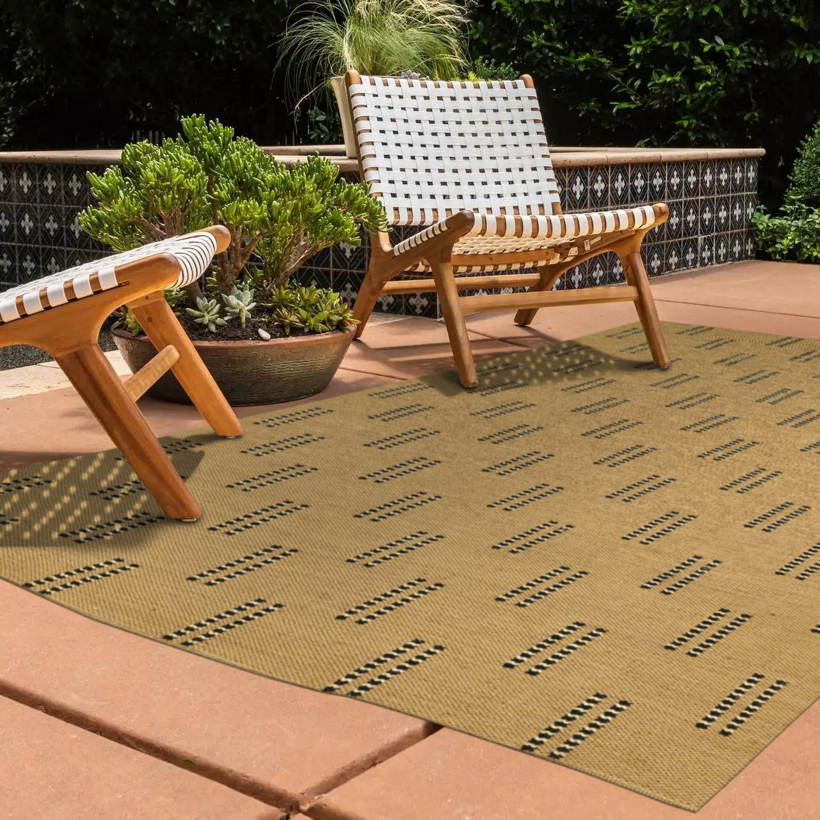 Cooper Hand-Woven Geometric Outdoor Rug, Rectangle 8' x 10'