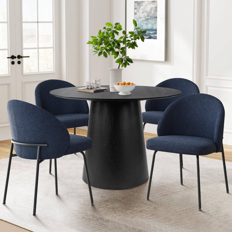 Modern Upholstered Dining Chairs, Blue
