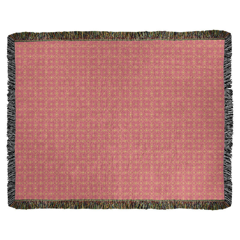 Couverture en coton tissé Katelyn Elizabeth, l 50 po x L 60 po, Rouge / Jaune