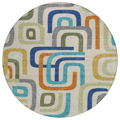 Machine Washable Indoor/Outdoor Chantille ACN2551 Mid-Century Modern Rug
