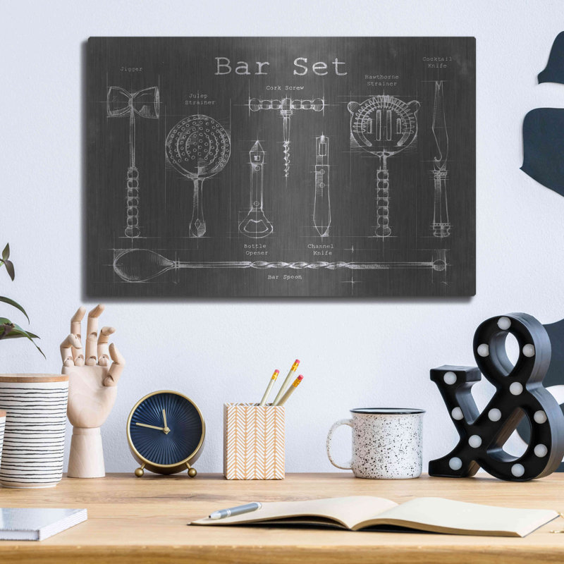 Ensemble de bar par Ethan Harper - impression sans cadre sur métal, L 16 po x H 12 po