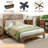Rustic Queen Bed Frame with Headboard, Heavy-Duty Noiseless Platform Bed with Wood Slat Support, No Box Spring Needed-2036268505-2021940072
