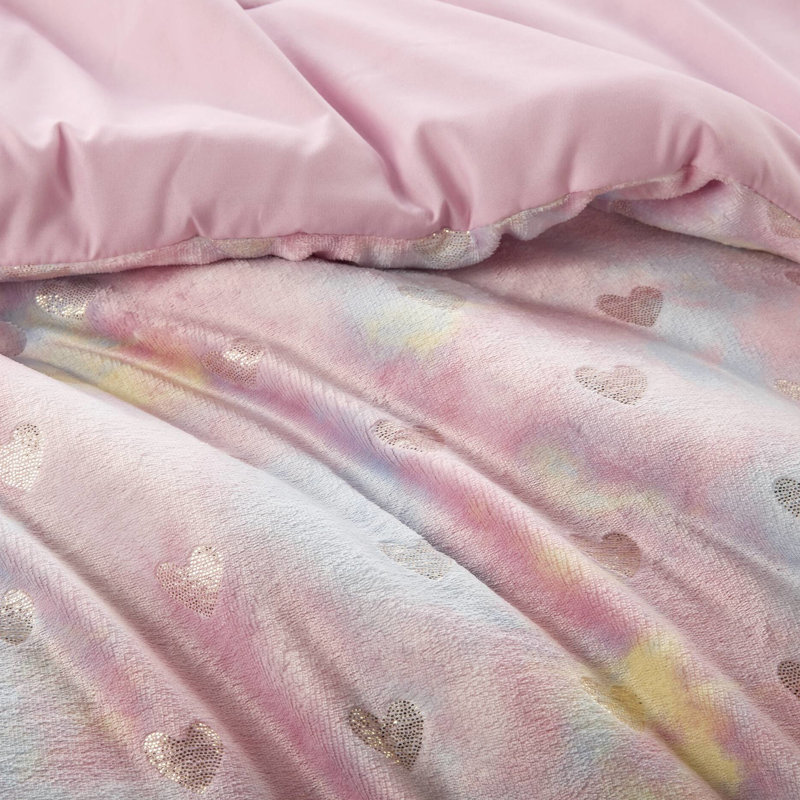 Édredon pour lit simple / simple TG métallique avec taie décorative et coussin lavable à la machine en microfibre compressible