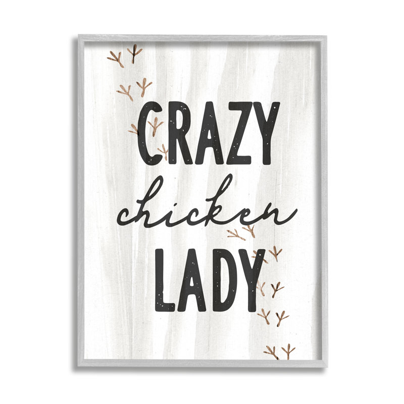 Crazy Chicken Lady Country, H 30 po x l 24 po x P 1,5 po, Estampe numérique Farmhouse