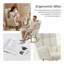 Fauteuil à bascule blanc en tissu avec ours en peluche blanc