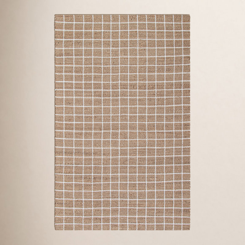 Tapis Thames ivoire / brun avec envers, Rectangle 2 pi x 3 pi