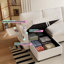 Canapé-lit modulaire en velours côtelé de 110 po en U avec lit escamotable, rangement et ports USB-1279446185