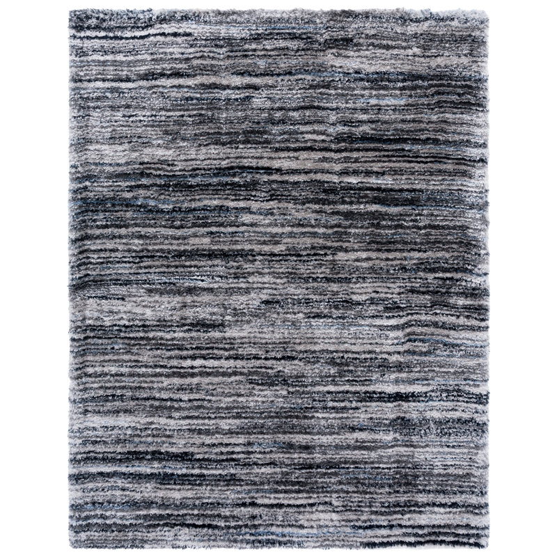 Tapis abstrait en polyester tissé à la machine Bridlington, Rectangle 8 pi x 10 pi