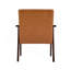 Chaise avec accoudoirs en cuir massif Mid-Century
