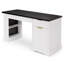 Bureau cannelé moderne 55 "avec prise de courant et armoire de rangement, blanc-1011881489