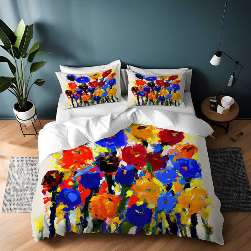 Ensemble de housse de couette , Housse de couette simple + 1 taie décorative pour