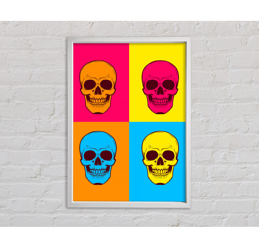 Funky Skulls - Einzelner Bilderrahmen Kunstdrucke auf Leinwand