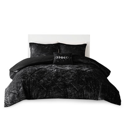 Housse de couette en velours noir pour lit simple / simple TG