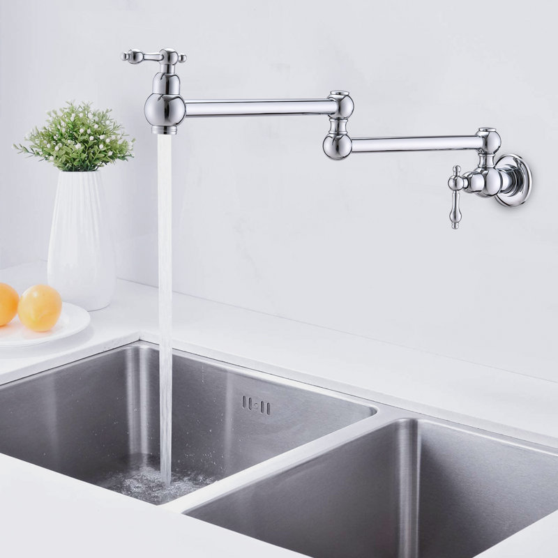 Robinet remplisseur extensible avec accessoires, Chrome