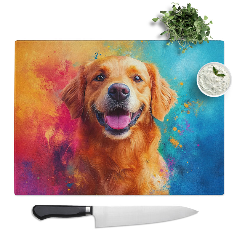 Golden Retriever Dog Vol.3  Glass Chopping Board