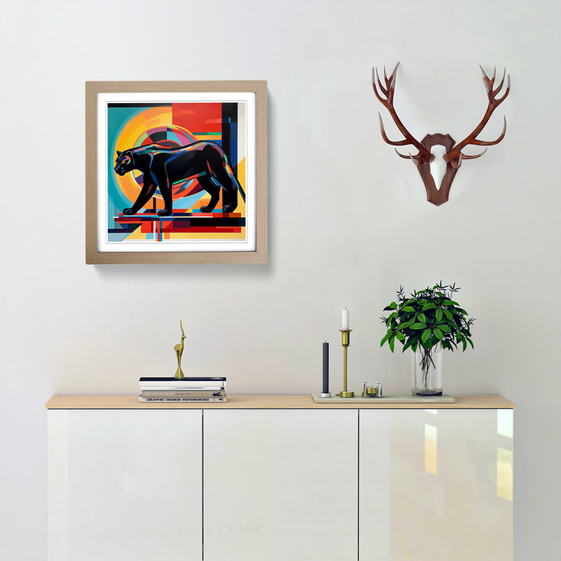 Panther Constructivism - Framed Print, Oak