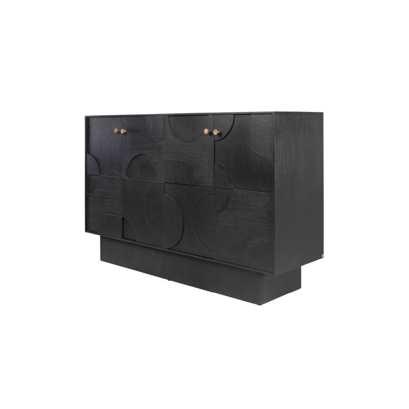 Zulgo 68'' W Solid Wood Sideboard, Black