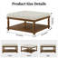 Grande table basse avec repose-pieds carré rembourré en lin capitonné avec tablette en bois massif et repose-pieds-1848067629