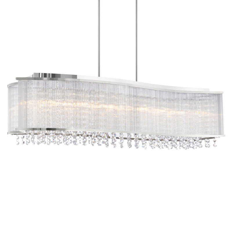 36'' Chrome Drum Chandelier for Living Room, Dining Room, or Bedroom – 6-Light Modern Ceiling Fixture with G9 Bulb Base