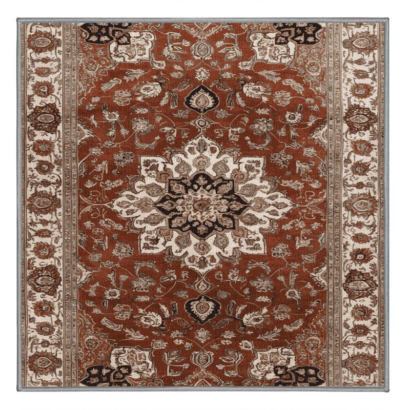 Machine Washable Persian Gray Area Rug, Square 8'