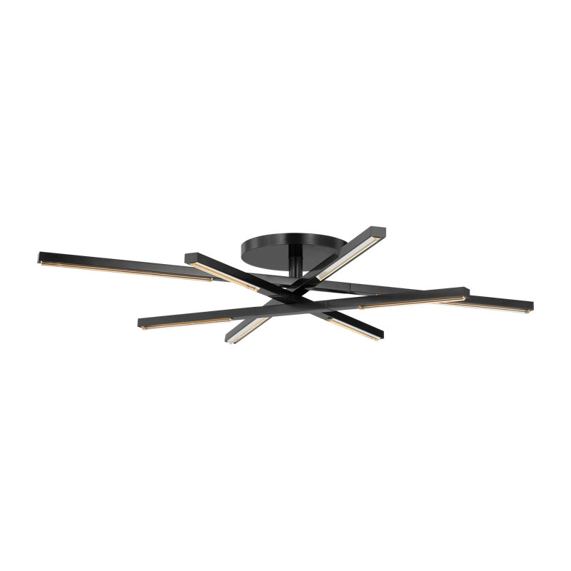 Sean Lavin Cityscape 8-light Medium Flush in Bronze with Crystal shade, Bronze, 5.1" H x 36.4" W x 36.4" D