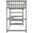 Twin Size Loft Bed In Gray With Storage Desk And Shelves - Solid Wood For Comfortable Sleep Under Construction Of Bedroom Efficiency Space Saving-538144897