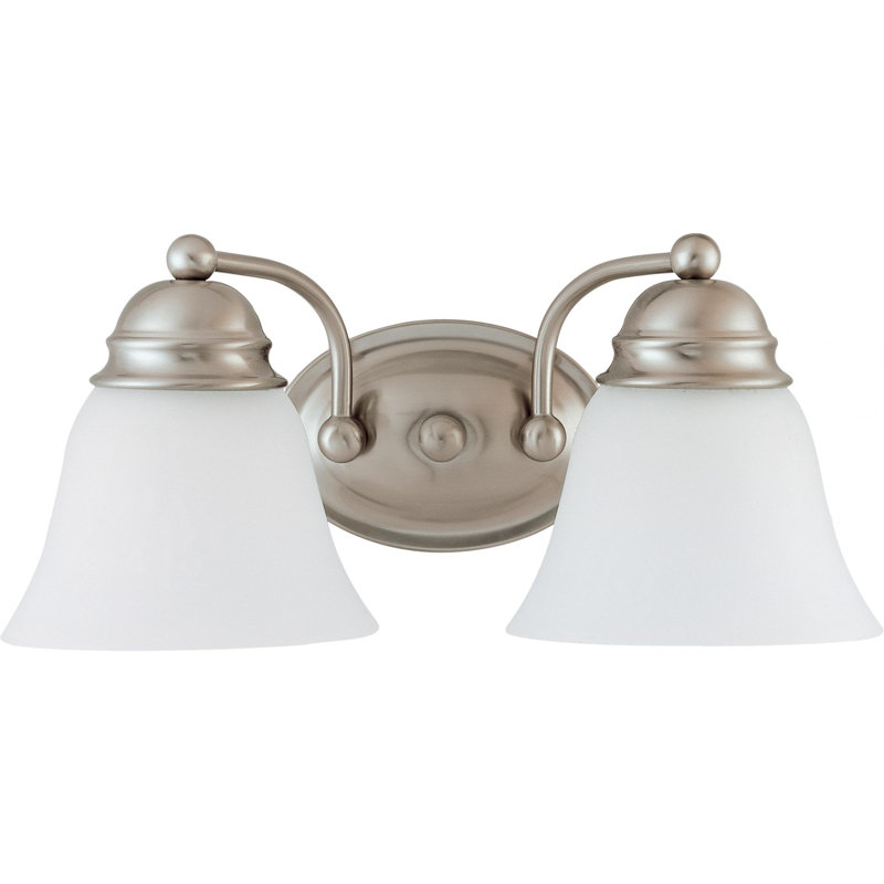 Charmaine 2 - Light Dimmable Vanity Light, 100 Watt, Brushed Nickel, Frosted White