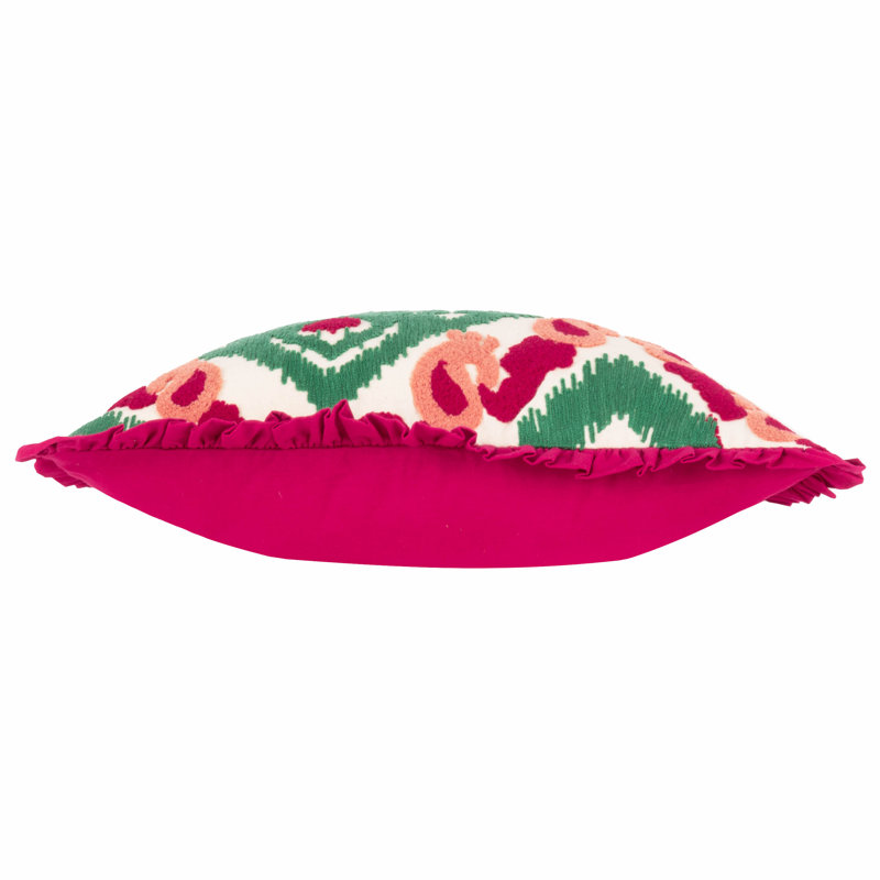 Henderson Ikat Square Throw Cushion, Pink/Green Ikat 
