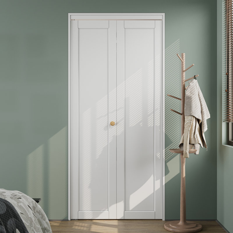 Porte pliante 36 po x 80 po à panneaux pleins apprêtés avec trousse de quincaillerie d'installation (garde-manger, porte de placard)