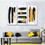 Trois panneaux abstraits, reproduction sur toile-93024361