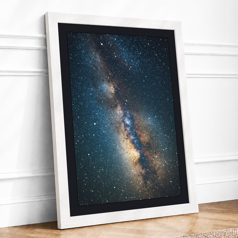 Milky Way At Night Minimalist - Print, A2 - 59.4 x 42.0 cm, White