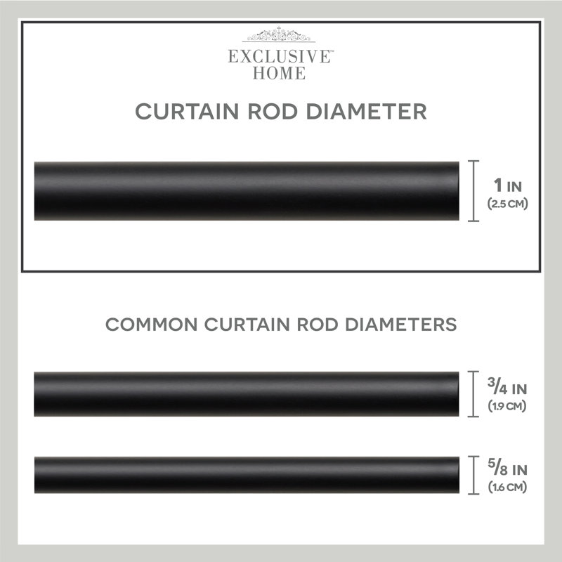 Matte Black Adjustable Iron Curtain Rod with Ornate Finial