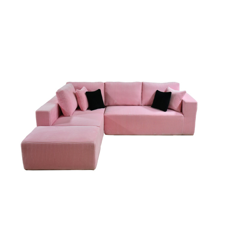 Flintwood Boneless Sectional, Pink