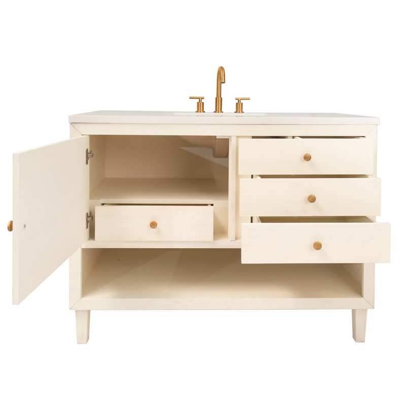 Lisbon 48"L Free Standing Vanity In Antique White