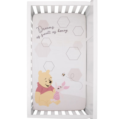 Drap-housse pour lit de bébé NoJo Disney Winnie l'ourson câlins et nids d'abeille